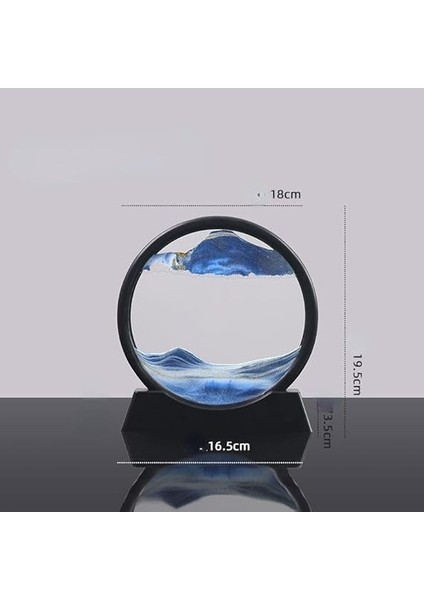Inç Mavi Renk Dekoratif Yuvarlak Kum Saati Çöl Temalı Şık Kum Saati Stres Atıcı 18X17CM (Mavi) indirimleri