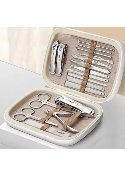 18 Parça Profesyonel Manikür Pedikür Seti Karbon Çelik Yeni Tasarım fiyatları