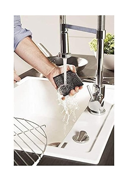 Glitzi Power Pad Inox, Ekstra Kaliteli, Pas Tutmaz, Zorlu Lekeleri Söker, 2'li Paket indirimleri