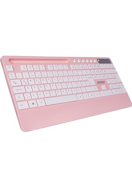 Everest KM-9676 Multimedya Tablet-Telefon Standlı Bileklik Ağrı Engelleyicili Uzun Menzilli Kablosuz Klavye Mouse Set (Pembe) modelleri