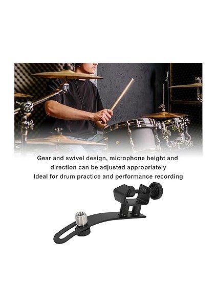 Mikrofon Davul Klipsi, Davul Uygulaması ve Kayıt Için Ayarlanabilir Darbeye Dayanıklı Metal Davul Mikrofon Montaj Tutucu indirimleri