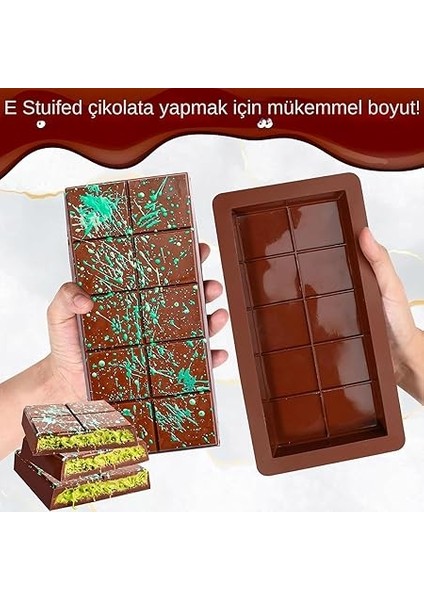 Home Dubai Çikolatası Kalıbı, Silikon Çikolata Kalıbı, Kadayıflı ve Çıtır Çikolatalar Için Kolay Çıkarma Kalıp, Esnek ve Dayanıklı Mutfak Aksesuarı (1 Adet) indirimleri