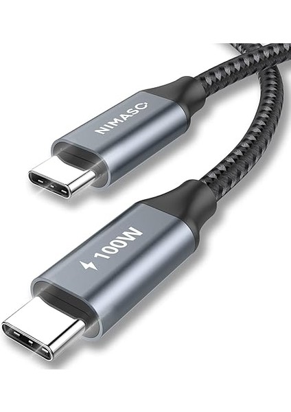 USB C - USB C Kablosu, USB Tipi C 100W 20V/5A Pd Hızlı Şarj Kablosu, E-Işaretli Çip Şarj Kablosu ve Macbook, Macbook Pro, iPad Pro 2021/MINI 6, Macbook Air, Chromebook Pixel, Samsung Galaxy Için Veri Kablosu