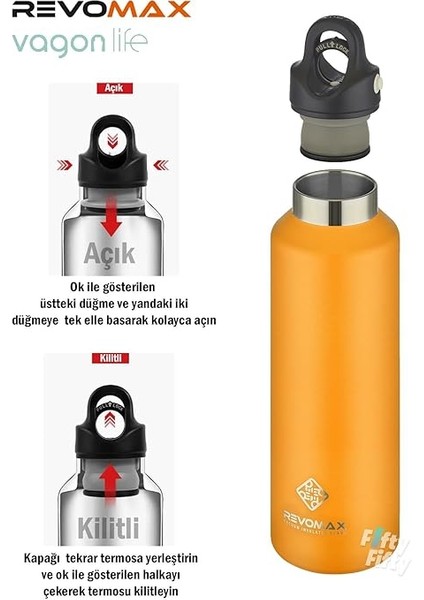 592 ml Büyük Kapasiteli Özel Kapak Sistemli 18SAAT Sıcak/36 Saat Soğuk Çelik Termos -592ML modelleri