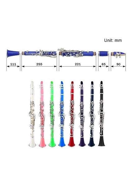 Anahtar Bb Klarnet Seti, Profesyonel Ahşap Sıkış Enstrümanı, Eldivenli Hafif Abs Tasarımı, Temizlik Bezi, Tornavida ve Reed Depolama Çantası Kolay Bakım Için (00) modelleri