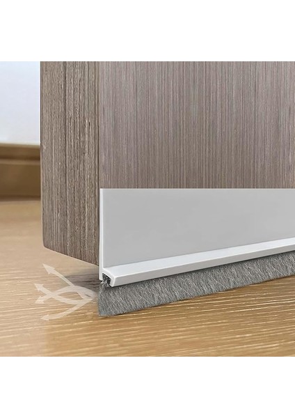 Için 100 cm Cereyan Önleyici, Kapı Contası, Fırçalı Kendinden Yapışkanlı, Esnek Silikon Fırça Contası, Ses Yalıtımı, Kapı Altı Boşlukları Için Cereyan Önleyici (Beyaz)