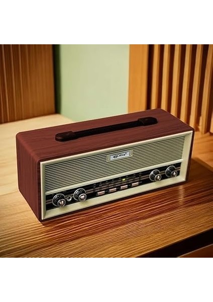 Midi Boy Retro Radyo Bluetooth Destekli Taşınabilir Radyo - Fm/am/sw Frekans, Usb/tf Kart Girişli, 2X8W Hoparlör, Şarjlı ve Kablolu Kullanım 35CM x 14CM PX-630BT (PX-630BT - Kahverengi) modelleri