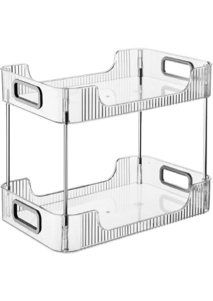 Hanem 2 Katlı Banyo Mutfak Ofis ve Makyaj Düzenleyici Çok Amaçlı Masa Organizer Gümüş fırsatları