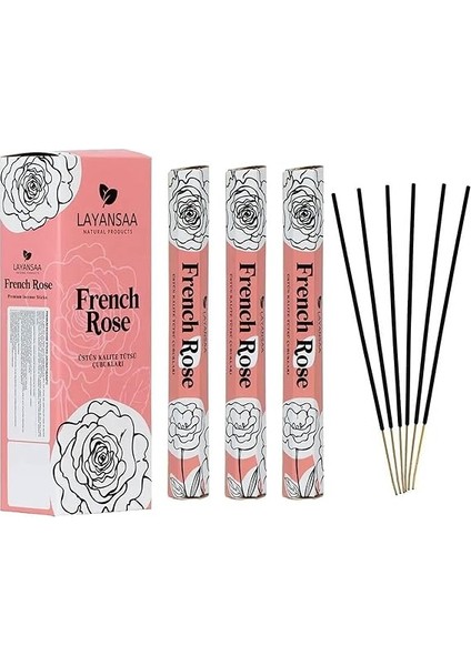French Rose (Kırmızı Gül - Gulab) Kokusu Agarbatti Özel Aroma Kokusu 20 Adet 1 Paket Çubuk Tütsü fiyatları
