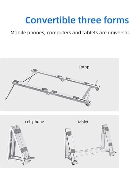 Ayarlanabilir Yüksek Kalite Metal Laptop Dizüstü Stand, Katlanabilir Taşınabilir Laptop, Tablet Telefon Yükseltici Standı Tutucusu, ipad Uyumlu, macbook Uyumlu modelleri