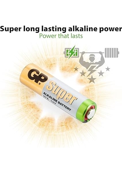 Batteries GP27A Süper Alkalin 27A/MN27 Boy Pil, 12 Volt, 5'li Kart modelleri