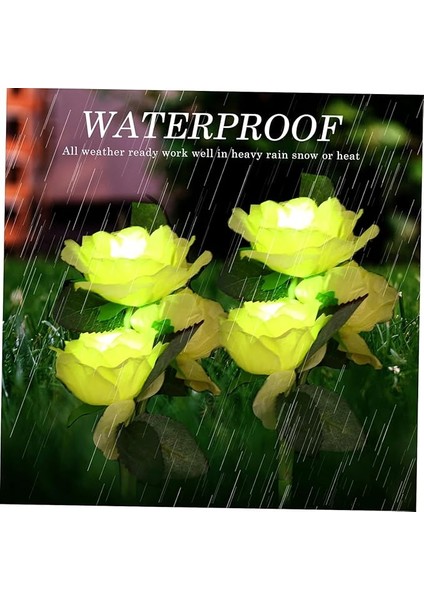 2 Adet Solar Güneş Enerjili, Sarı Gül Dalı, Gerçekliği Artırılmış, Bahçe Aydınlatması, Patika, Veranda, Balkon, Havuz Kenarı, Peyzaj Süslemeleri Için,su Geçirmez, Beyaz Led, 80 cm Büyük Boy indirimleri
