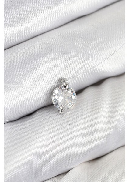 Bfs Misineli Zirkon Taşlı Model Gümüş Renk Hayalet Kolye