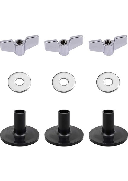 Değiştirme Aksesuarları, 17 Adet Davul Aksesuarları Set Siyah Davullar Kesin Zil Konumlandırma Için Standı Keçeleri, Güvenli Performans, Çok Yönlü Uyumluluk Sağlar,