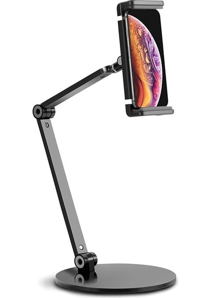 STD20144LG 360° Ayarlanabilir Teleskobik 4"-13" Ergonomik Tablet Standı Koyu Gri indirimleri
