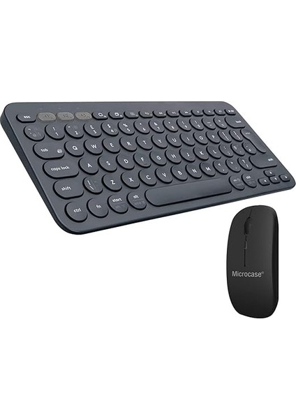 2in1 Yuvarlak Tuşlu Bluetooth Kablosuz Klavye 800-1200-1600 Dpı Bluetooth Kablosuz Mouse AL4812 (Pembe) fiyatları