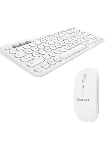 2in1 Yuvarlak Tuşlu Bluetooth Kablosuz Klavye 800-1200-1600 Dpı Bluetooth Kablosuz Mouse AL4812 (Pembe) modelleri