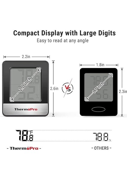 TP49 2 Parça Dijital Higrometre Iç Mekan Termometresi Nem Ölçer Oda Termometresi Sıcaklık ve Nem Monitörü ile Mini Higrometre Termometre Siyah Hava Istasyonu fırsatları