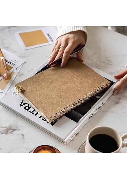 Kraft Karton Kapak 70 Yaprak 110 Gram Noktalı Not Defteri modelleri