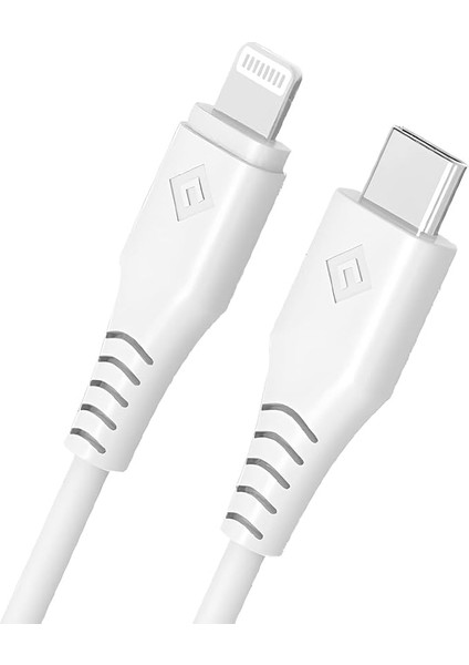 Omars Type-C iPhone Lightning Hızlı Şarj Kablosu Beyaz 1.8 Metre