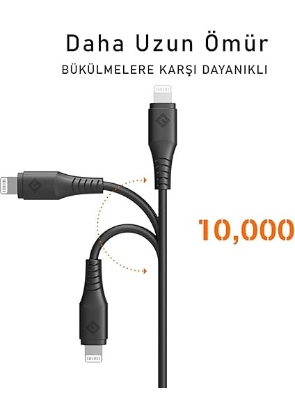 Omars Type-C iPhone Lightning Hızlı Şarj Kablosu Beyaz 1.8 Metre indirimleri