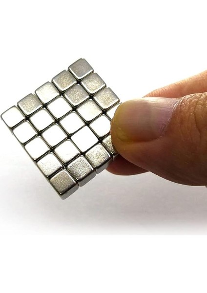 50 Adet 5X5X5 mm Sihirli Manyetik Küp Neodyum Mıknatıs Güçlü Çekim