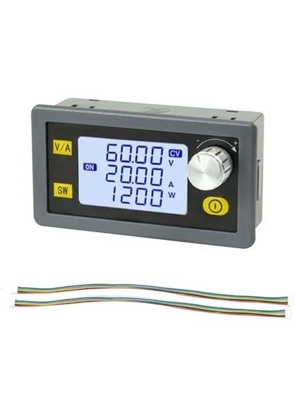 Ekran Cnc Ayarlanabilir Doğru Akım Stabilize Gerilim Güç Kaynakları Sabit Gerilim ve Sabit Akım 20A 1200W Düşürme Modülü Çok Renkli 6020L Ekran+Kablo