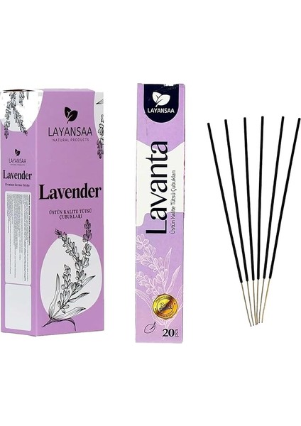 Lavanta (Lavender) Arınma Agarbatti Özel Aroma Kokusu 20 Adet 1 Paket Çubuk Tütsü