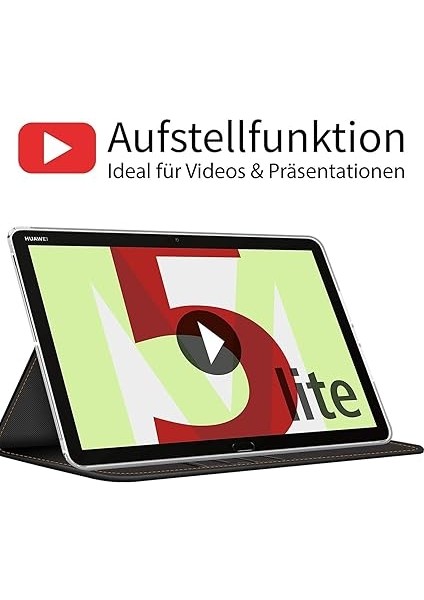 Huawei Mediapad M5 Lite Için Kılıf, Koruyucu Kılıf Tablet Çantası Stand Fonksiyonu Kapak Pu Deri [m5 Lite 10 10,1 Inç], Siyah fırsatları