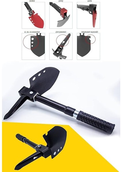 Katlanır Kamp Küreği, Çekiç, Çapa, Multitool Kürek Seti modelleri