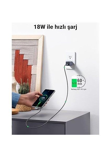 Type-C USB 3.0 90 Derece Açılı Örgülü Data ve Şarj Kablosu 1 Metre fiyatları