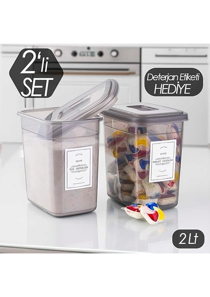 Diamond 2 Li Deterjan Saklama Kutusu Deterjan Saklama Kabı Çok Amaçlı Saklama Kabı Seti 2lt fiyatları