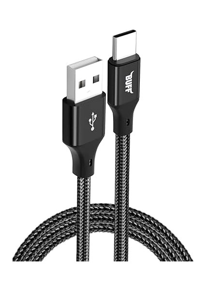 BL71 USB To Type-C 2.4A 1.2m Örgülü Data ve Şarj Kablosu (Siyah)