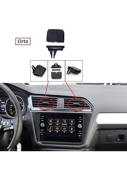 Tıguan Ile Uyumlu Ön Orta Havalandırma Klima Izgarası Yönlendirme Klipsi. 5NB819703 / 5NB819728 modelleri