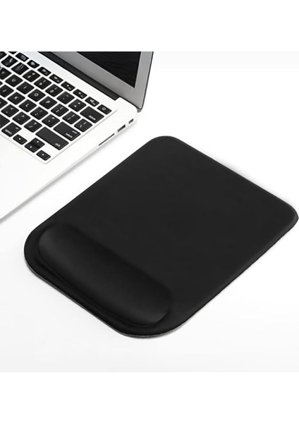 Bilek Destekli Mouse Pad Ergonomik Kaymaz Taban Mouse Pad, Bilek Koruyucu Tasarım Siyah