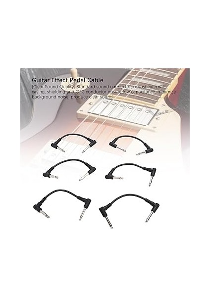 15 cm Gitar Yama Kablosu, Elektro Gitar Bas Gitar Klavye Pedalı Efektleri Amplifikatör Için Güvenli Bağlantı (Black) modelleri