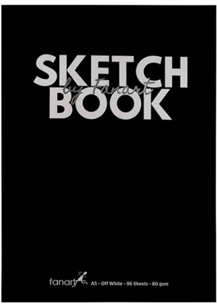 Sketch Book Sert Kapak Eskiz Defteri 80GR A5 96 Yaprak - Siyah