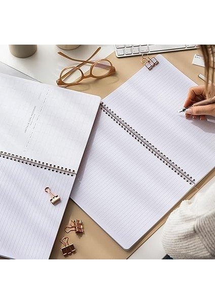 A4 Spiralli Karton Kapak 4’lü Set Çizgili Okul Defteri 80 Yaprak, Ders Programlı Kırmızı Kalp fırsatları