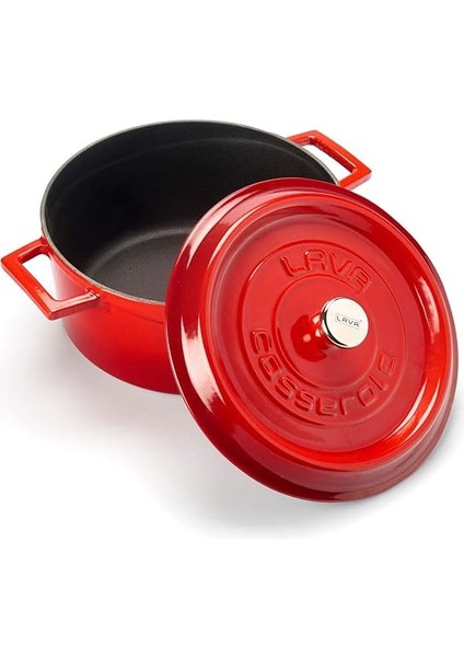 Döküm Yuvarlak Tencere, Trendy, 24 Cm, 4.49 L Hacim, Kırmızı fiyatları