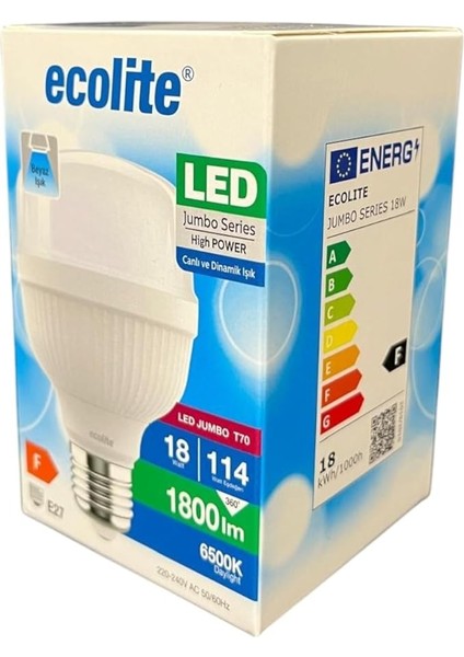18W (114W) Jumbo LED Ampul 6500K Beyaz Işık E27 Duylu 1800 Lümen indirimleri