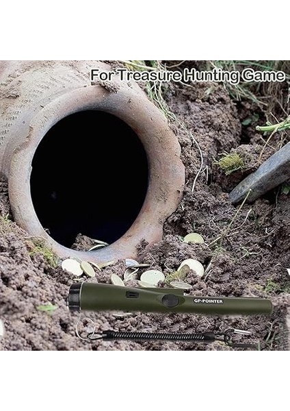 Shine Taşınabilir Metal Dedektörü, Entegre LED Göstergeli Su Geçirmez Pinpointer Metal Dedektörü, Hazine Avı Için 360° Tarama Pimi Işaretçi Metal Vizör indirimleri