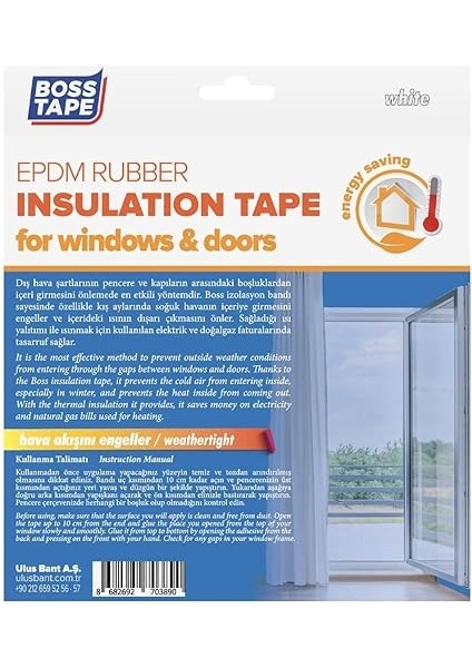 Tape Epdm Kauçuk Pencere Kapı Izolasyon Bandı Beyaz 5MMX15MMX5MT modelleri