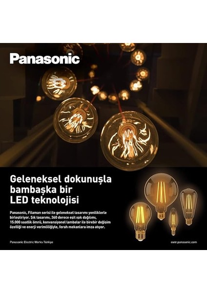 E27 Fil Lamba, Sarı Işık 7W 630LM 2000K Gold fırsatları