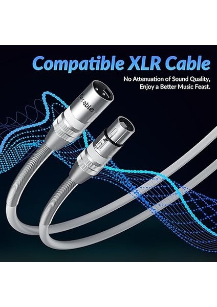 Kablo 3 Ayaklar, Premium Xlr Mikrofon Kablosu, Ağır Hizmet Tipi 22AWG Ofc Xlr Erkekten Dişi Kabloya, Çinko Alaşımlı Konnektörler, Metal Yay Sr, Beyaz indirimleri