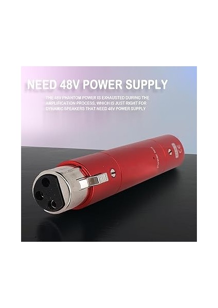 Canlı Yayın Yayını Için 28DB Kazanç Paketi Mikrofon Güçlendirici, Kayıpsız Amplifikasyon, Iec 61938 Güç Kaynağına Göre 48V ile Dinamik Aktif Hat Içi Mikrofon Preamp'ı (Kırmızı) fırsatları