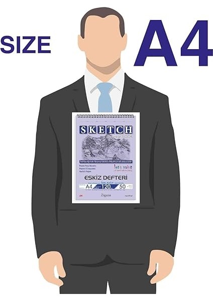 A4 Spiralli Eskiz Defteri – 50 Yaprak, 120 gr Çizim Bloknotu, Sanat Defteri fiyatları