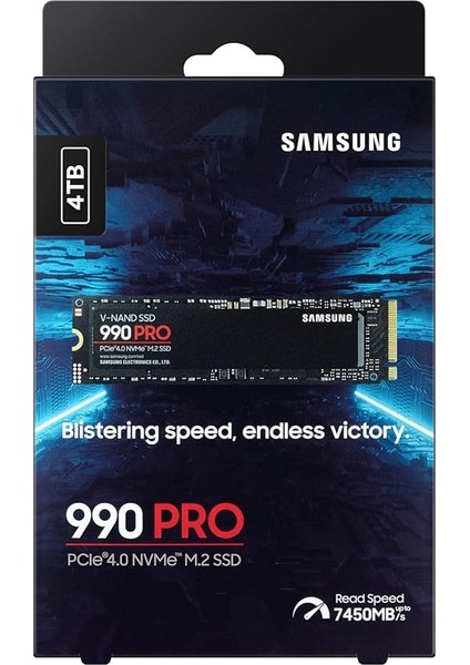 990 Pro Nvme M.2 Ssd, 4 Tb, Pcıe 4.0, 7.450 Mb/s Okuma, 6.900 Mb/s Yazma, Dahili Ssd, Oyun ve Video Düzenleme Için, MZ-V9P4T0BW fırsatları