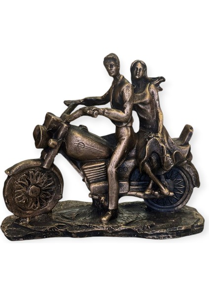 Motorsiklet Sevgili Dekoratif Obje Biblo Masaüstü Hediyelik
