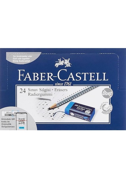 Sınav Silgisi, 24’lü, Mavi Renk, Kurşun Kalem Izlerini Kolayca Silen, Doğa Dostu ve Kullanışlı Tasarım