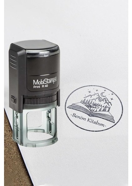 Kendinden Mürekkepli Kitap Kaşesi Mührü Kişiye Özel Kitap Mührü Kaşe Isim Yazılı Kitap Mührü ve Istampa Set R5814-07